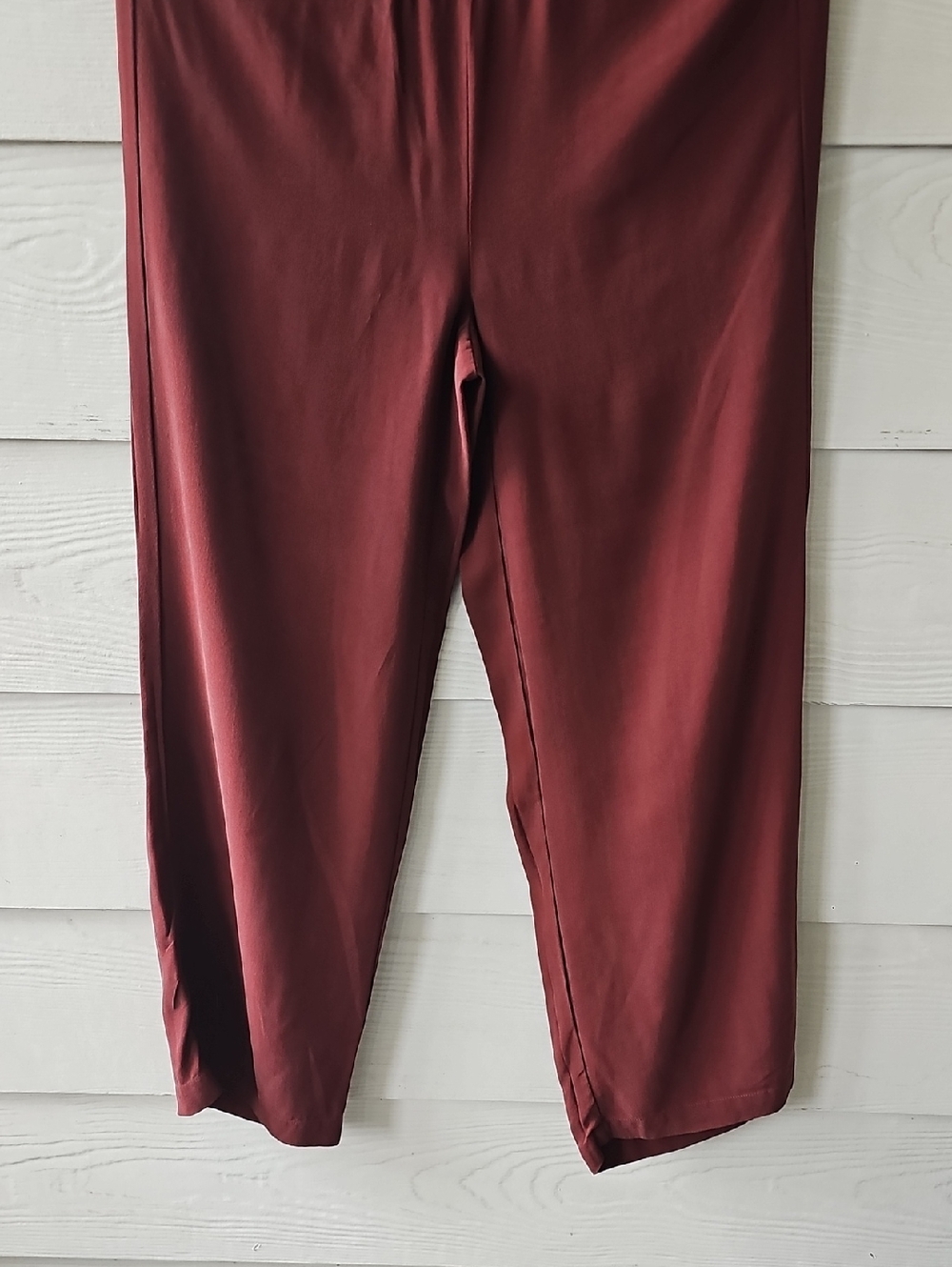 Eileen Fisher High-Rise Straight Leg Jeans in Deep Burgundy - Picture 8 of 8